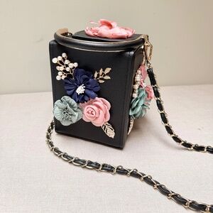 Milisente Evening Bag for Women Floral Square Box